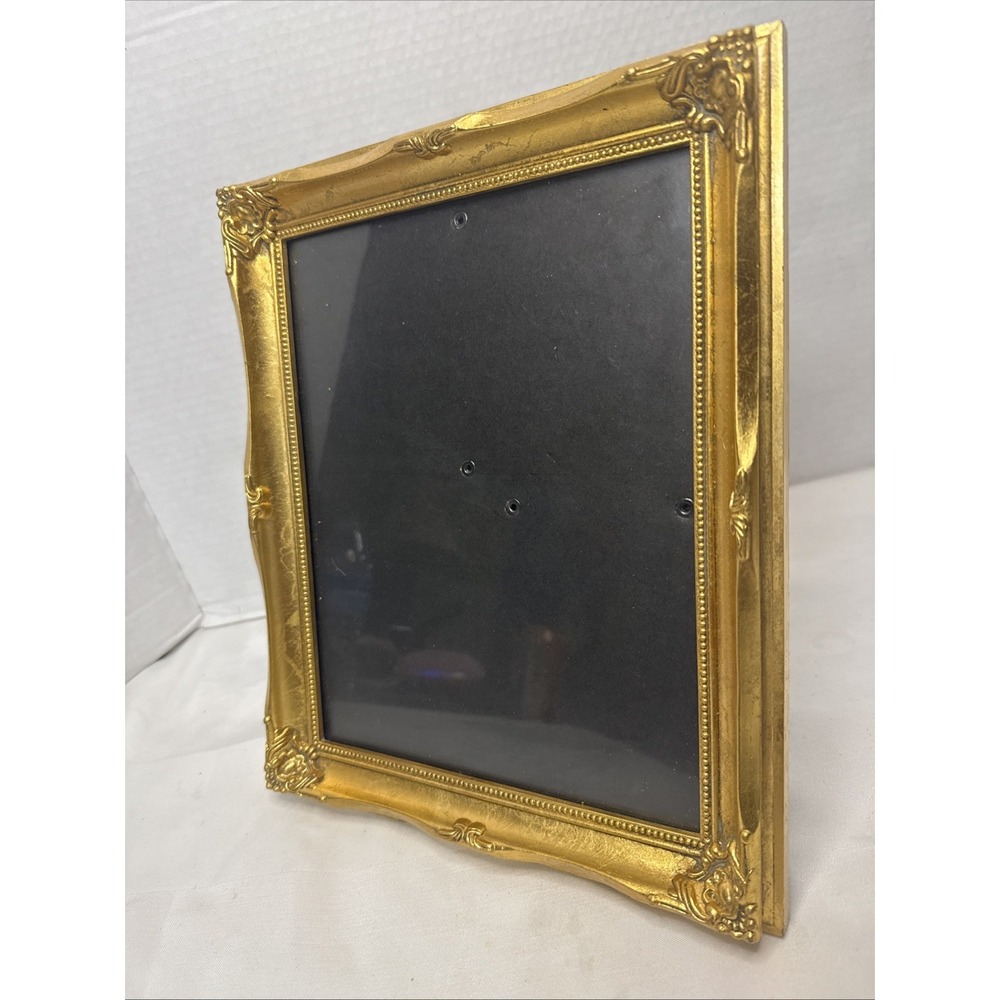 VTG Ornate Gold Frame Hollywood Regency Table Wall Gallery Velvet Back 8x10"